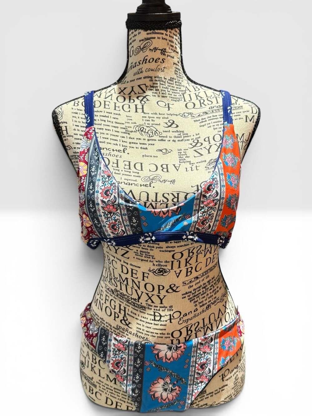 Cupshe Boho Patchwork Reversible Bikini Set NWT Size Large
